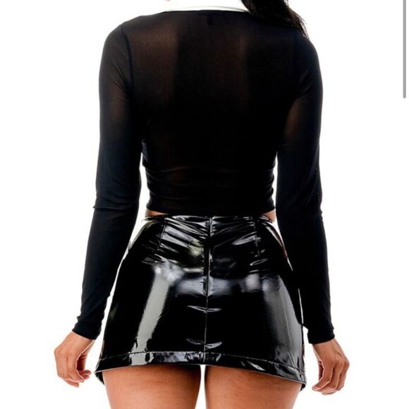 COPY - Black & White Mesh Top & Shirt/Skirt Set - Picture 7 of 7